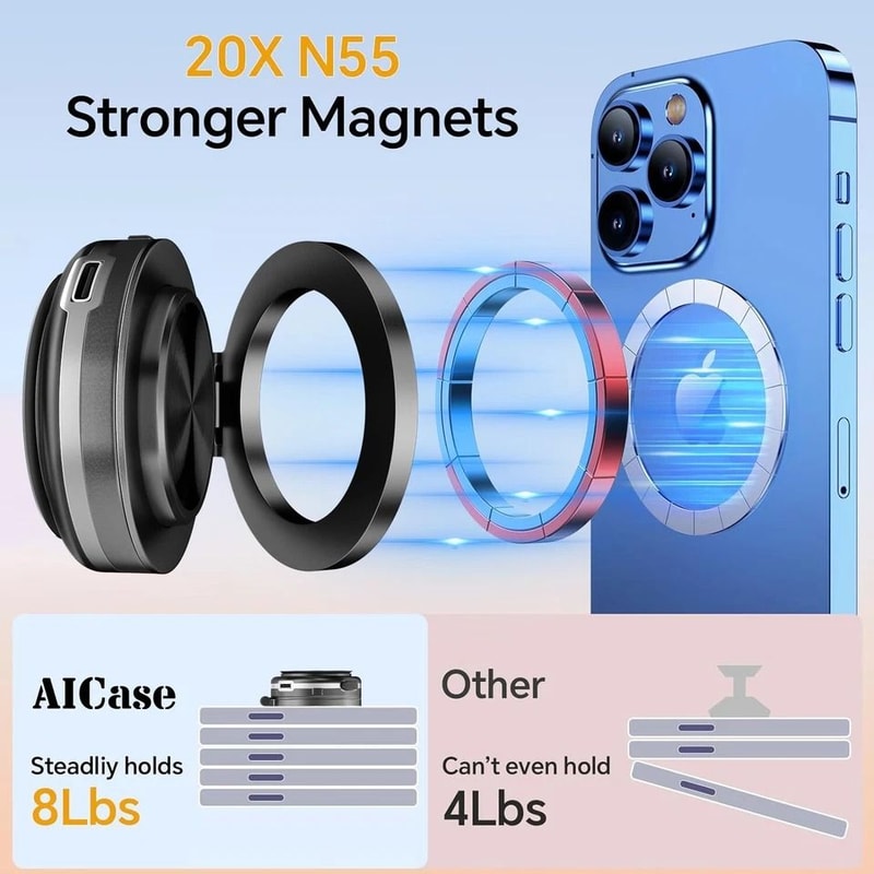 Rotating Vacuum Magnetic Car Phone Mount With Strong Suction Cup 4