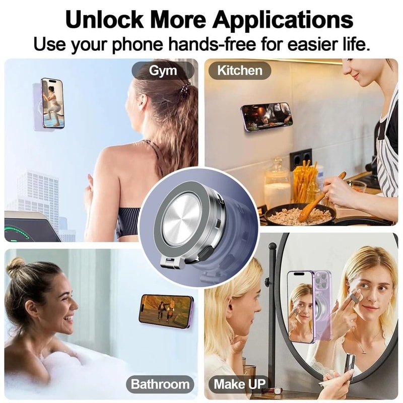 Rotating Vacuum Magnetic Car Phone Mount With Strong Suction Cup 6