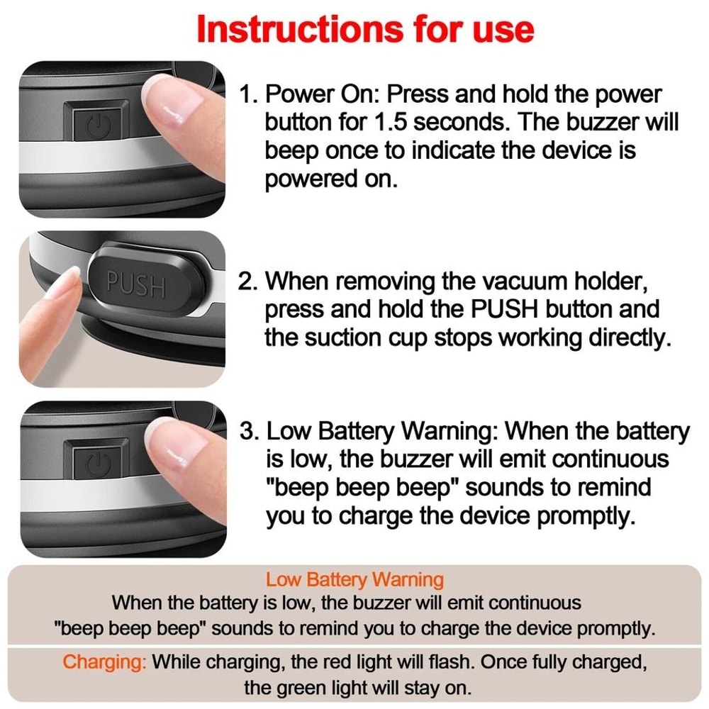 Rotating Vacuum Magnetic Car Phone Mount With Strong Suction Cup 8