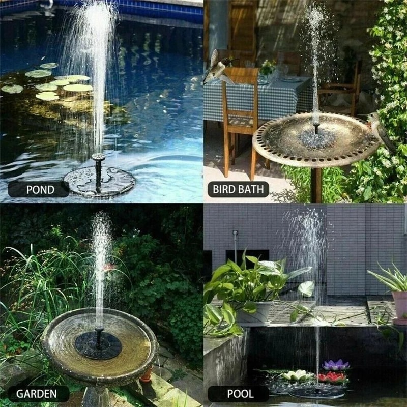 SolarPowered Bird Bath Fountain Pump Upgrade With Nozzles For Outdoor Water Features 4