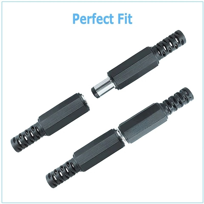 DC Power Connector Set Male Female Pigtail Plugs For CCTV LED Wiring 5