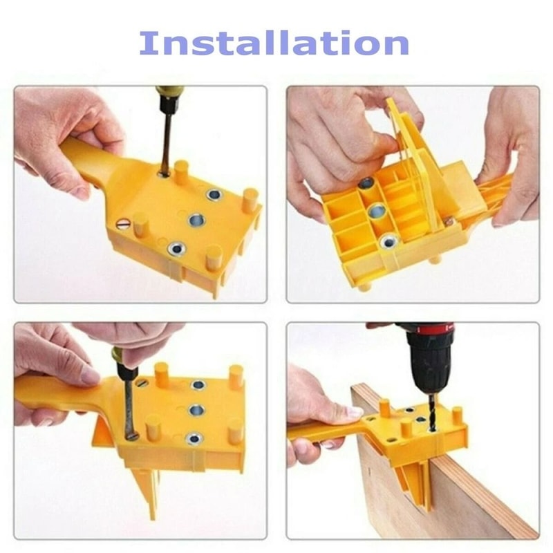 Handheld Woodworking Doweling Jig Drill Guide Wood Dowel Hole Kit 3