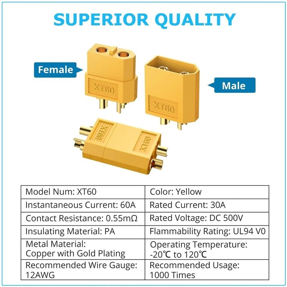 Connectors Gold Plated RC Battery Plug Set For LiPo DIY Repairs 2