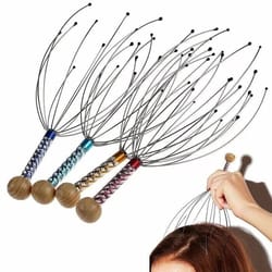 wood handle scalp massager head scratcher for stress relief