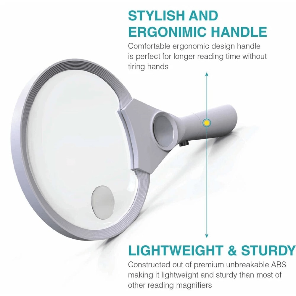 Lens Handheld Magnifier With Light For Reading Jewelry Crafts And Close Detail Viewing 9
