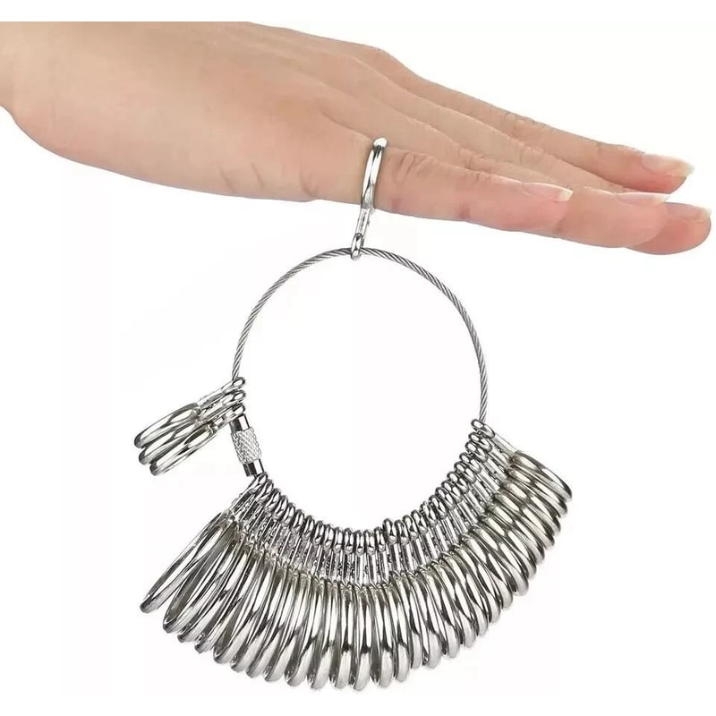 Metal Ring Sizer Tool With Ring Mandrel And Finger Sizing Gauge 2