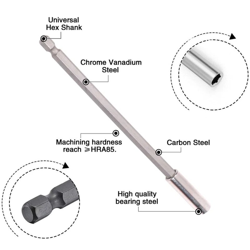 Socket Adapter Set For Drill And Impact Driver Socket Adapter Hex Shank 2