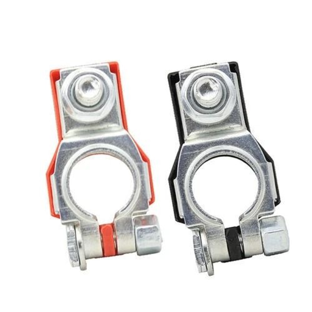 Heavy Duty Car Battery Terminal Connectors Top Post Positive Negative Universal Pair 2