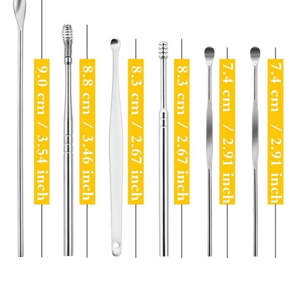 Ear Wax Removal Kit Stainless Steel Ear Cleaner And Ear Pick Set 6