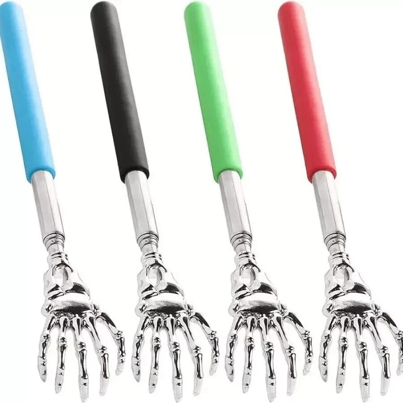 Telescoping Back Scratcher Stainless Steel Retractable Massager With Rubber Grip 2