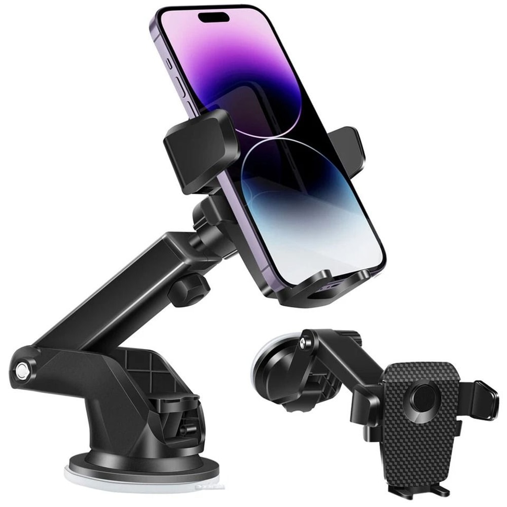 Universal Car Phone Holder Dashboard Windshield Mount With Telescopic Arm For IPhone And Samsung 1