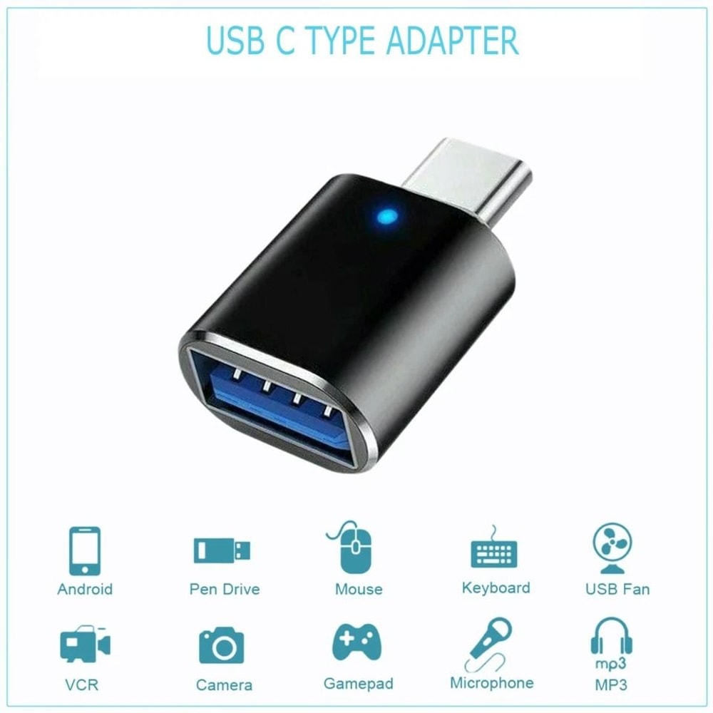 LED USBC To USB Adapter OTG Converter For Android Phones Tablets And Laptops 2
