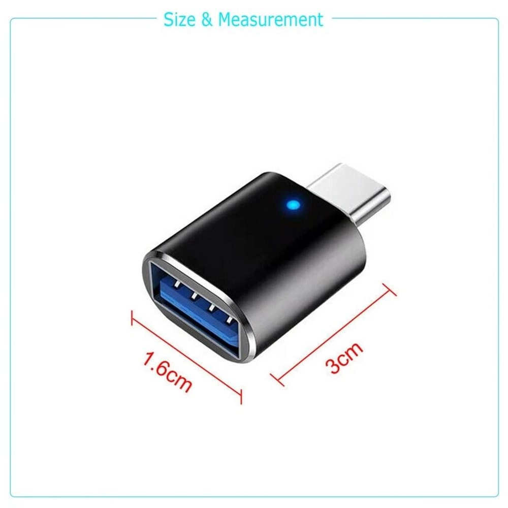 LED USBC To USB Adapter OTG Converter For Android Phones Tablets And Laptops 5