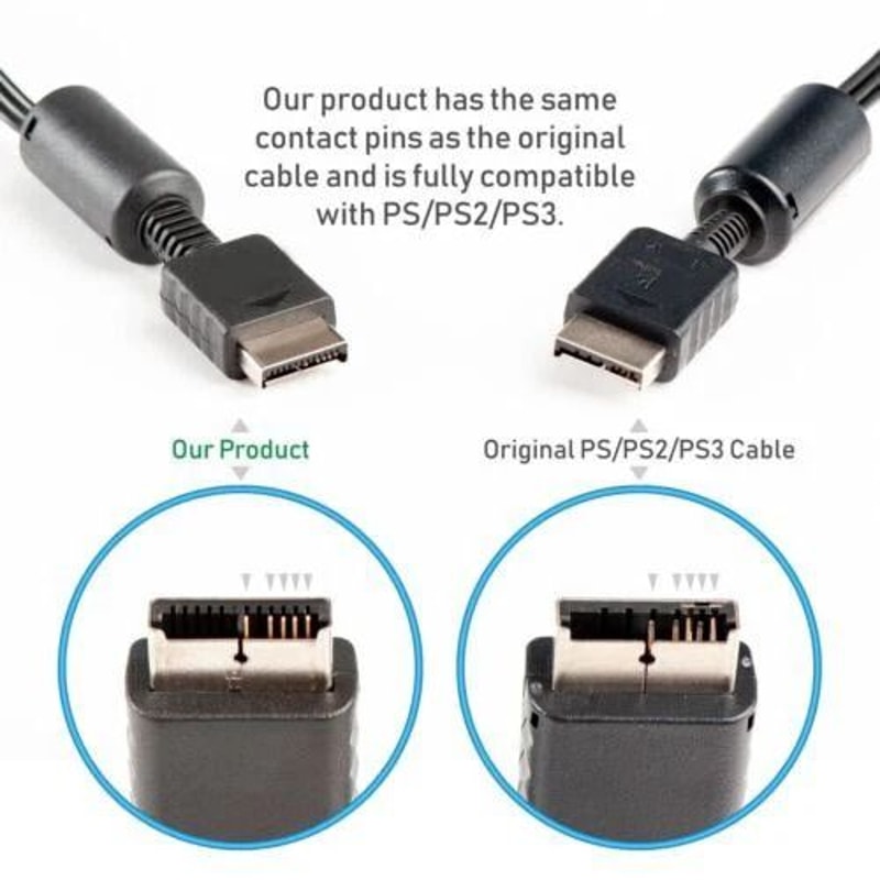 PlayStation AV Cable For Composite TV Cord 6
