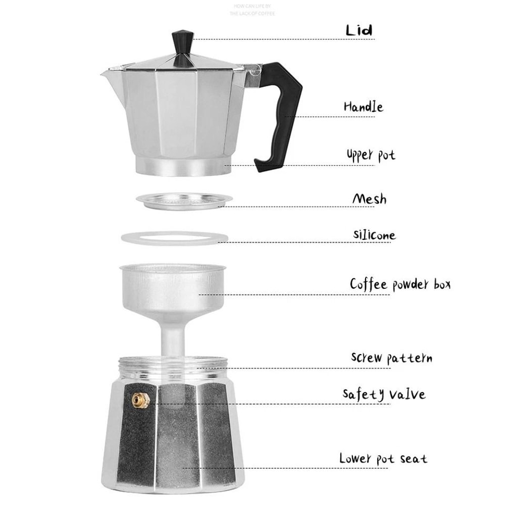 Stovetop Espresso Maker Moka Pot Italian Coffee Brewer 2