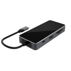 usb c hub with hdmi, usb ports & sd card reader compact adapter dock for type-c devices