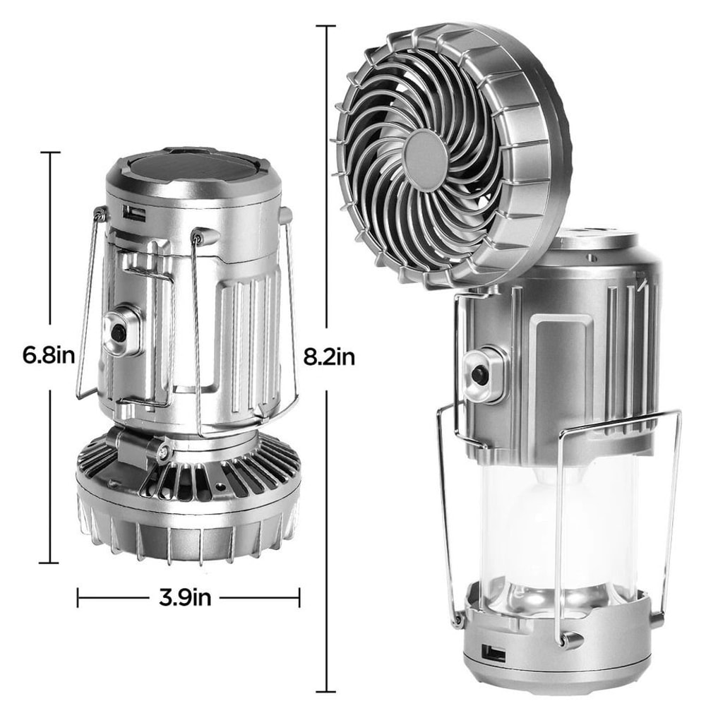 Solar Camping Lantern With Rechargeable Fan Collapsible Design 1