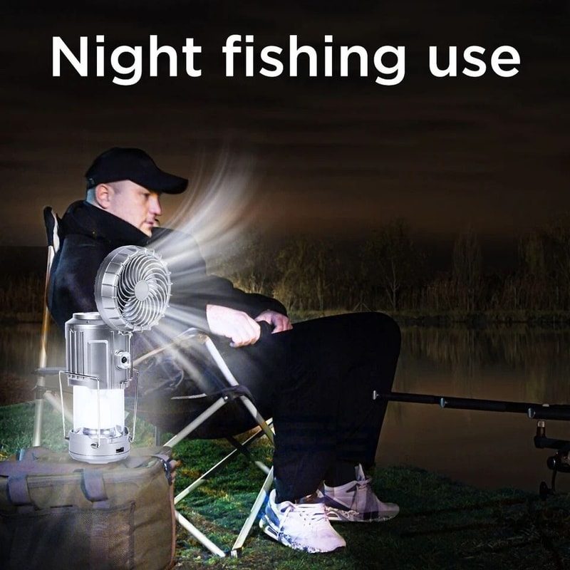 Solar Camping Lantern With Rechargeable Fan Collapsible Design 7