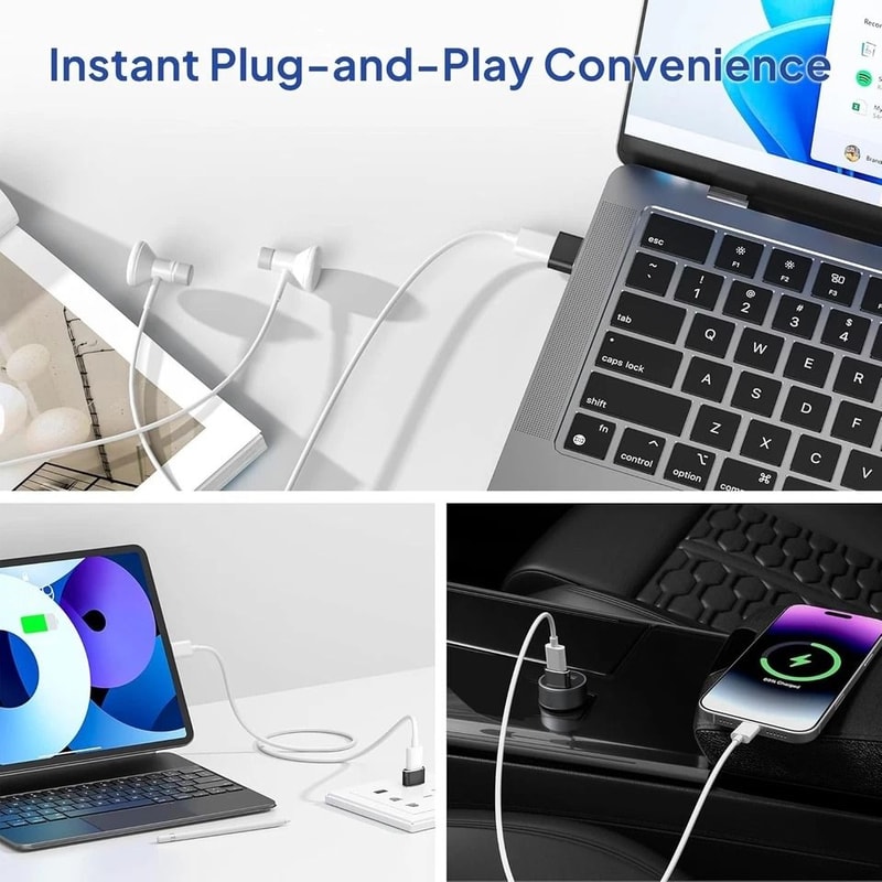 USBA To USBC Adapter For IPhone Charger And Car Charging 4