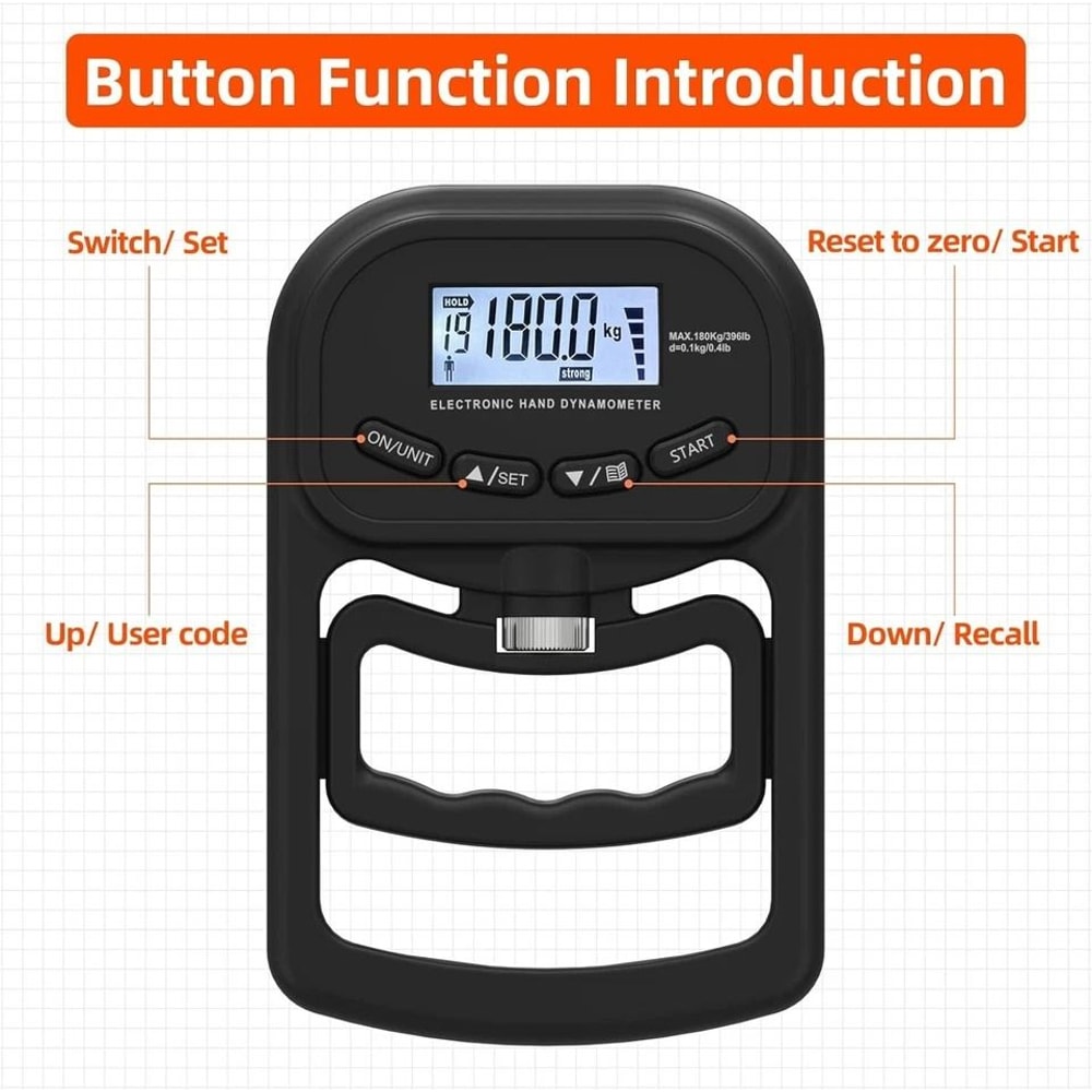 Grip Strength Tester Handgrip Measurer Meter For Strength Training Rehabilitation 5