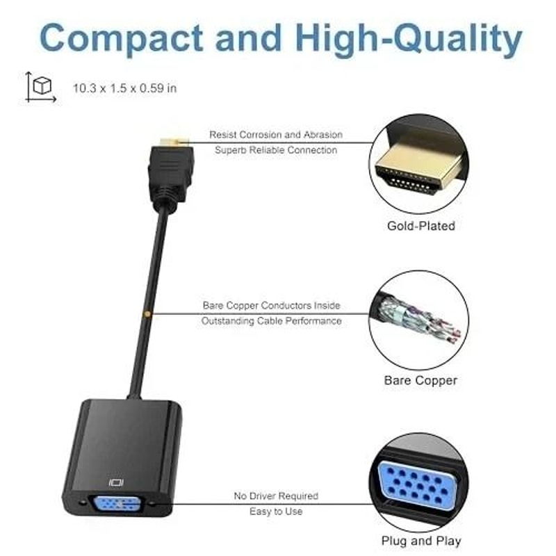 HDMI To VGA Adapter Video Converter For PC And Monitor 7