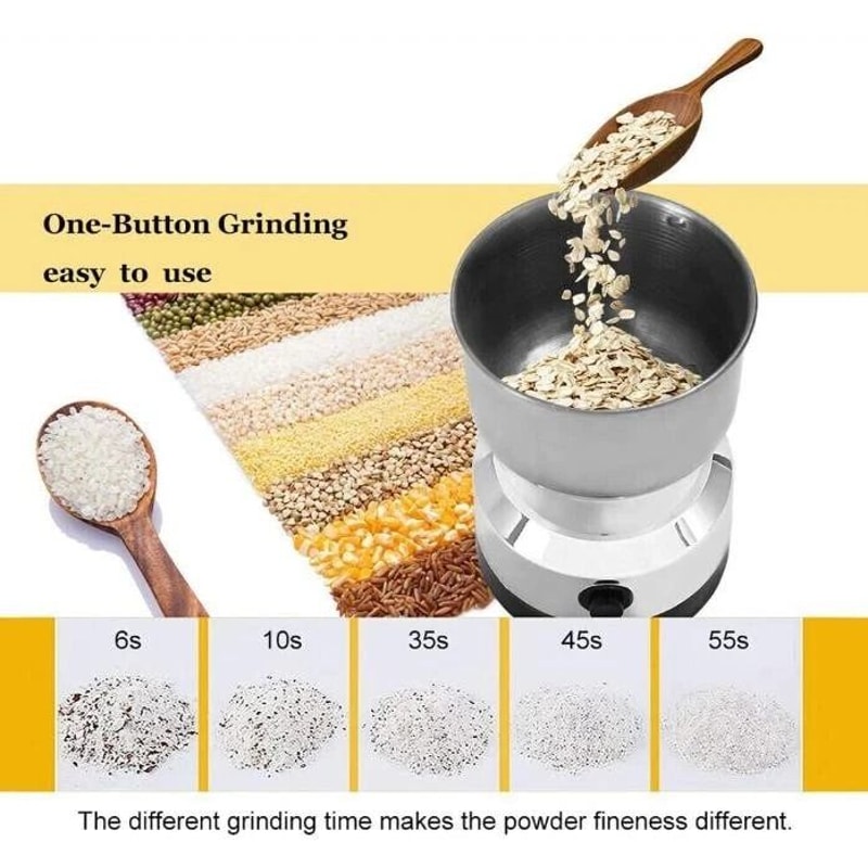 Electric Coffee Bean Grinder Spice Herb Nut Seed Mill Stainless Steel Blender 2