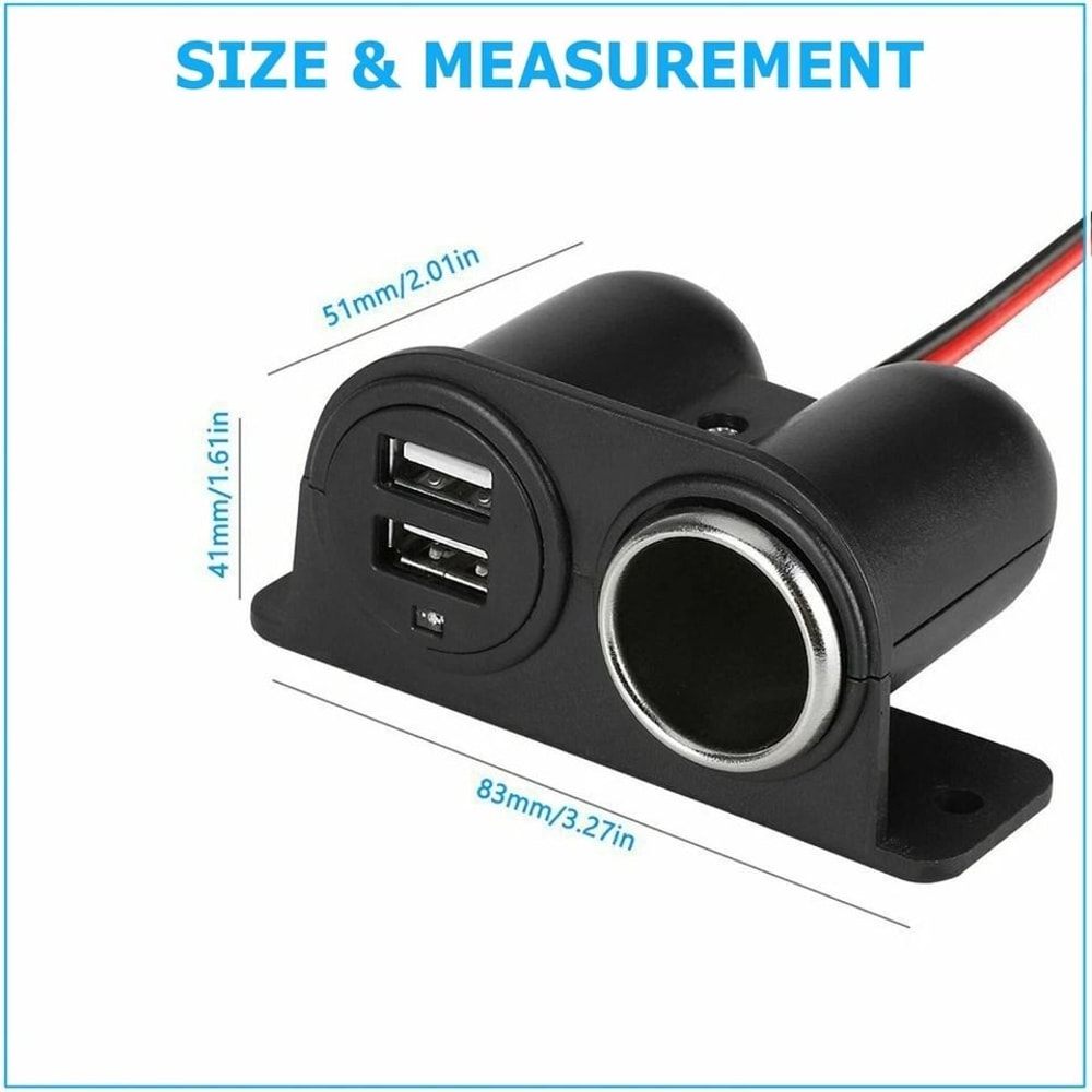Dual USB Car Charger Splitter Adapter Cigarette Lighter Power Outlet 4