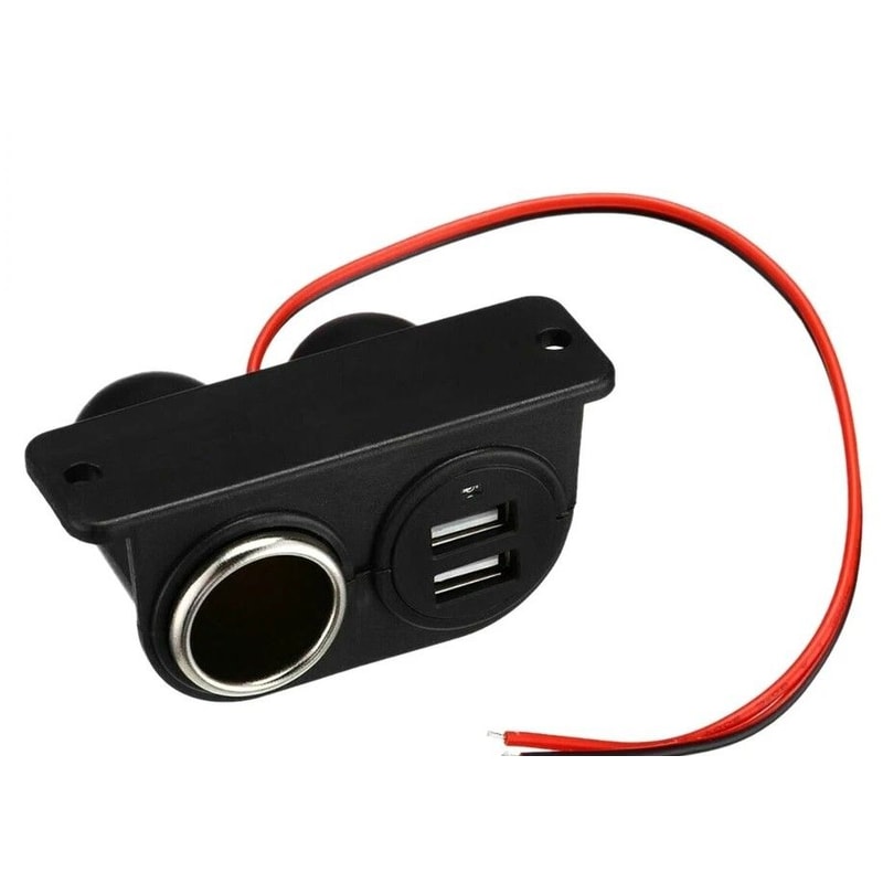 Dual USB Car Charger Splitter Adapter Cigarette Lighter Power Outlet 0