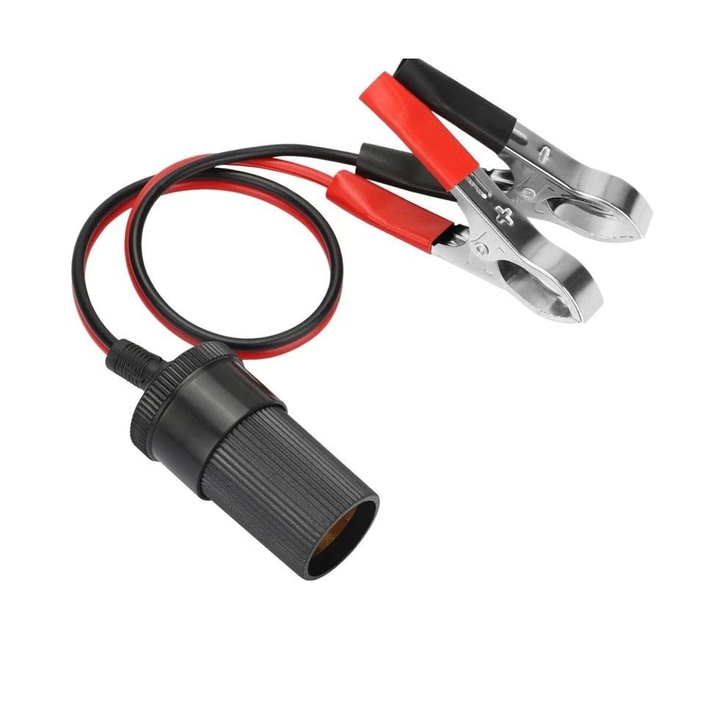 Car Battery Alligator Clamp Power Adapter Socket With Cigarette Lighter Connector 0