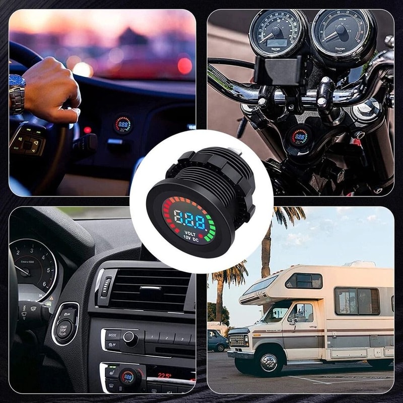 LED Digital Voltmeter Battery Gauge For Car Boat And Marine Use Waterproof Voltage Meter 4