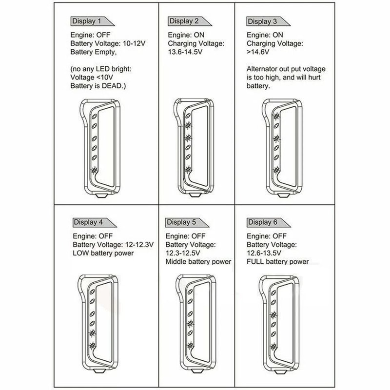 Battery Load Tester Alternator Analyzer Automotive Marine And Motorcycle Diagnostic Tool 6