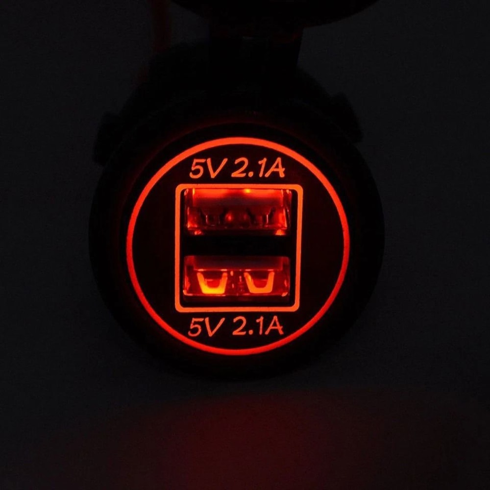 Car Charger With Dual USB Ports LED Power Outlet For Quick Charging 3