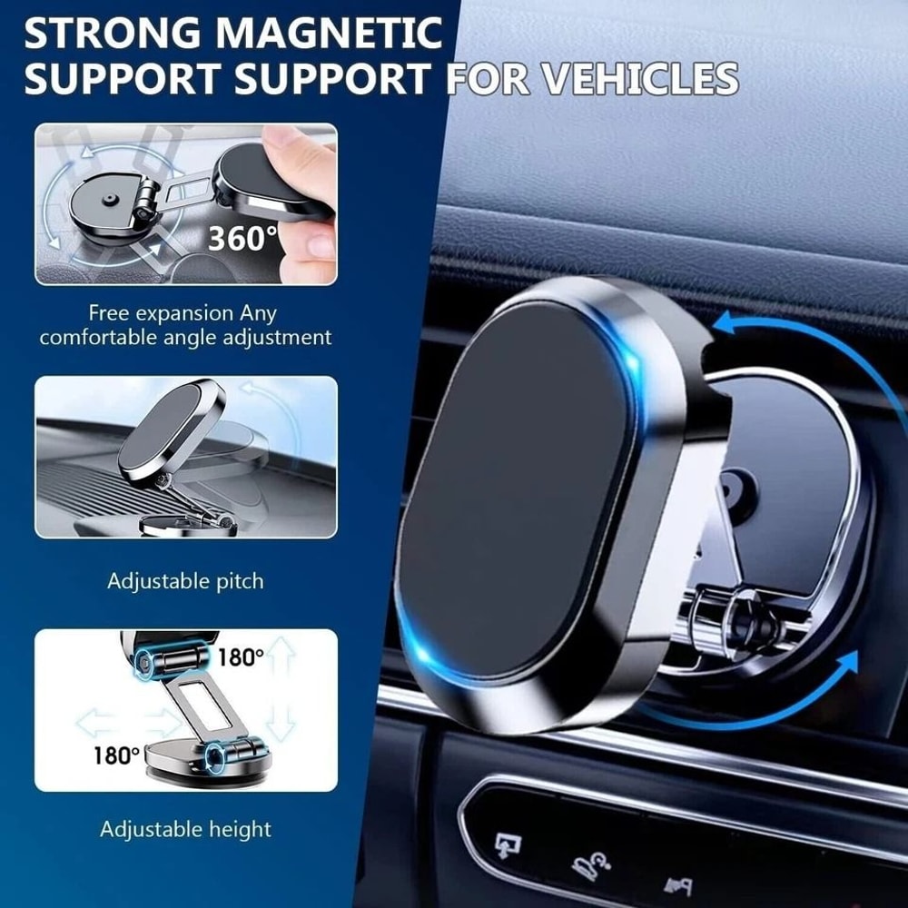 Rotation Magnetic Car Mount Stand Foldable Universal Phone Holder For Dashboard 5