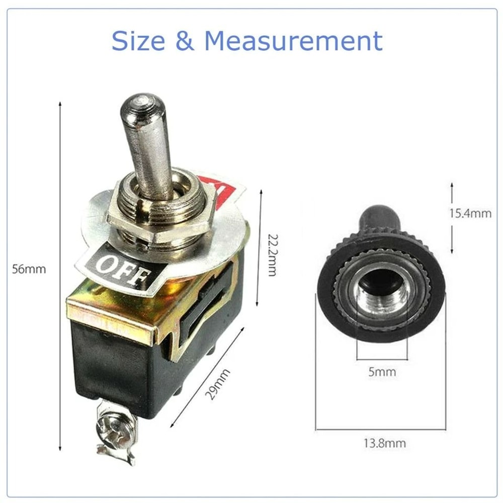 Waterproof Metal Toggle Switch ONOFF For Marine Automotive Use 6