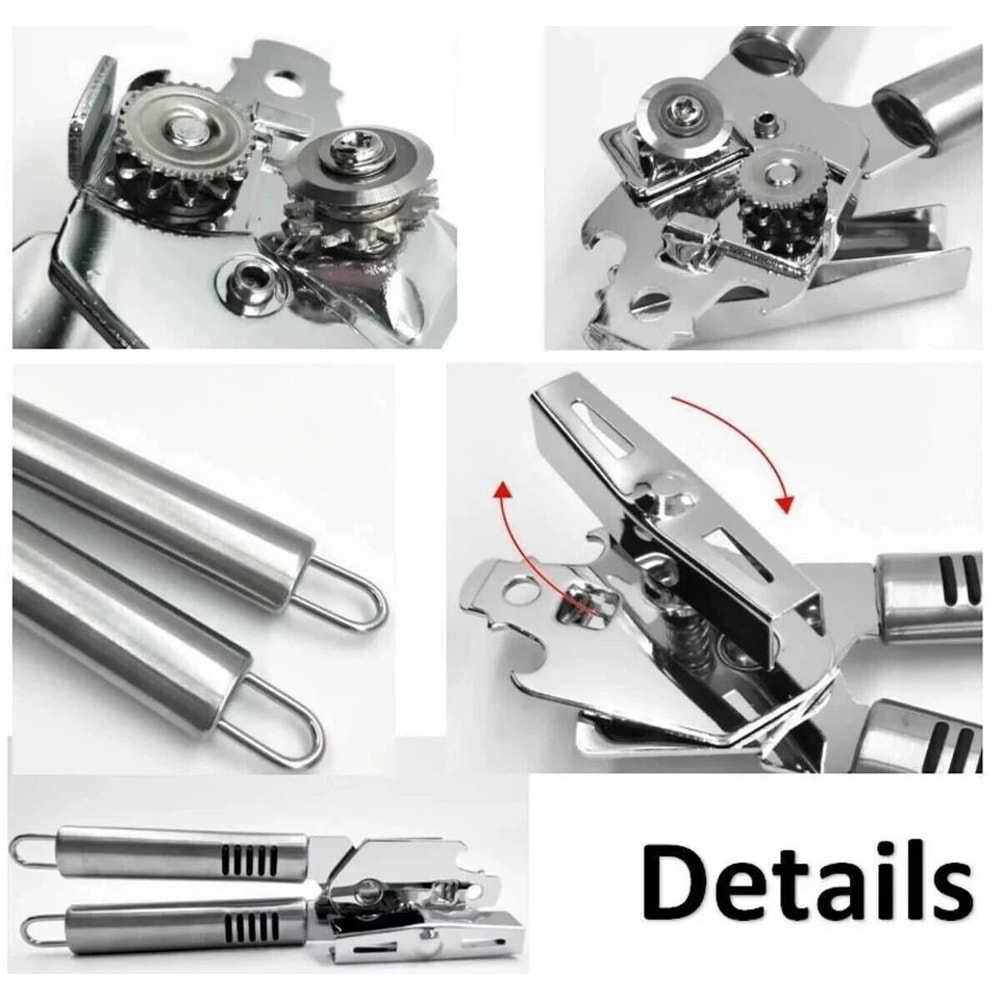 Heavy Duty Stainless Steel Can Opener Smooth Edge Manual Easy Turn Knob 3