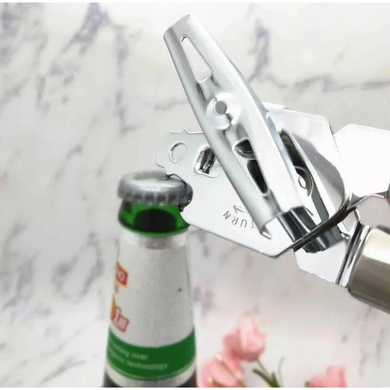 Heavy Duty Stainless Steel Can Opener Smooth Edge Manual Easy Turn Knob 8