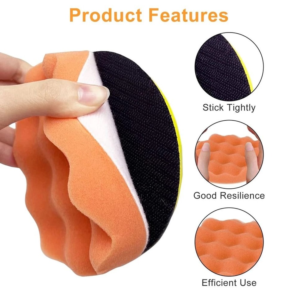 Foam Polishing Pads Set For Car Detailing Waxing Buffing Kit With Drill Attachment 1