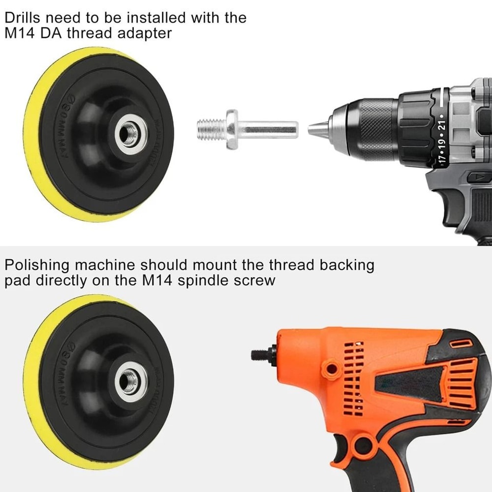 Foam Polishing Pads Set For Car Detailing Waxing Buffing Kit With Drill Attachment 2