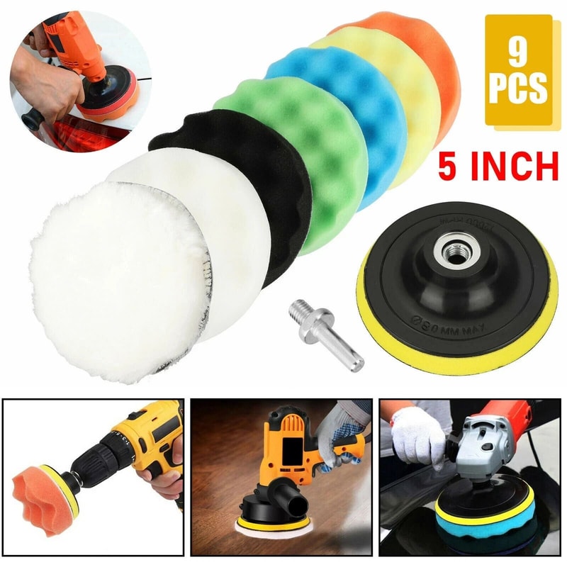 Foam Polishing Pads Set For Car Detailing Waxing Buffing Kit With Drill Attachment 6