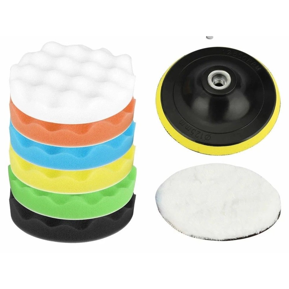 Foam Polishing Pads Set For Car Detailing Waxing Buffing Kit With Drill Attachment 0