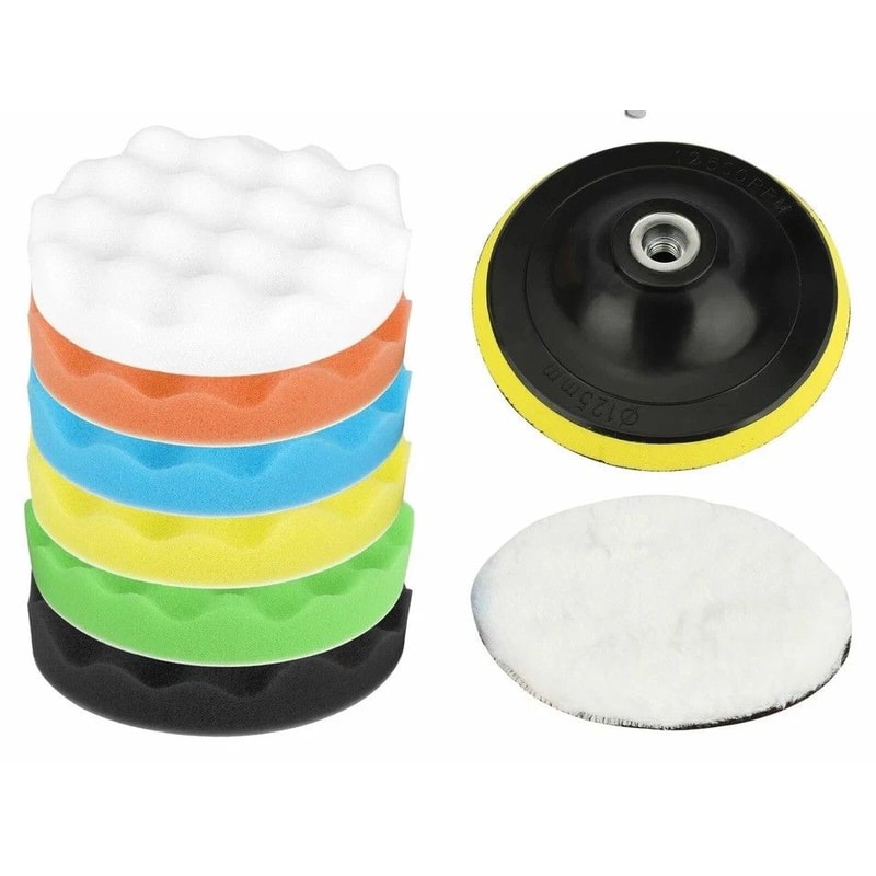 Foam Polishing Pads Set For Car Detailing Waxing Buffing Kit With Drill Attachment 0