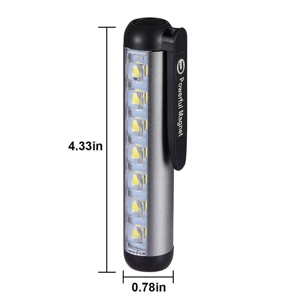 Magnetic Rechargeable COB LED Flashlight Work Light Super Bright Compact Torch Penlight 7