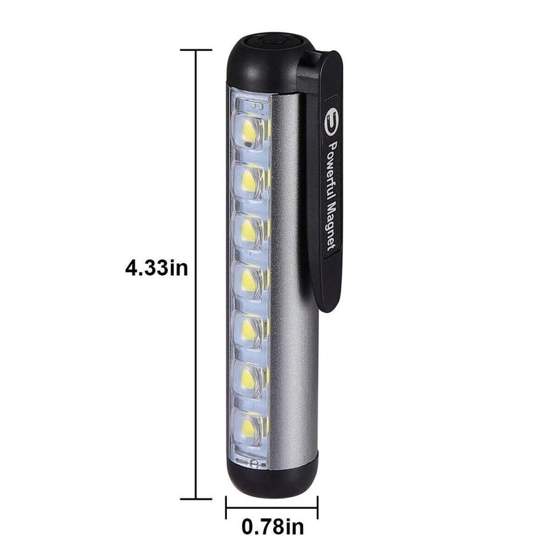 Magnetic Rechargeable COB LED Flashlight Work Light Super Bright Compact Torch Penlight 7