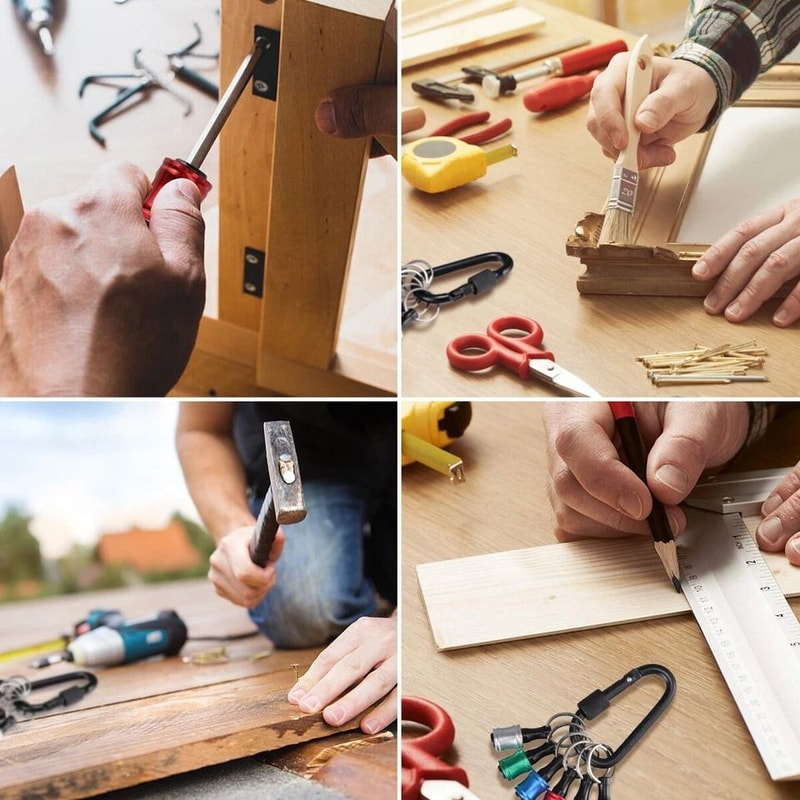 Quick Release Hex Shank Drill Bit Holder Screwdriver Set With Keychain Attachment 1