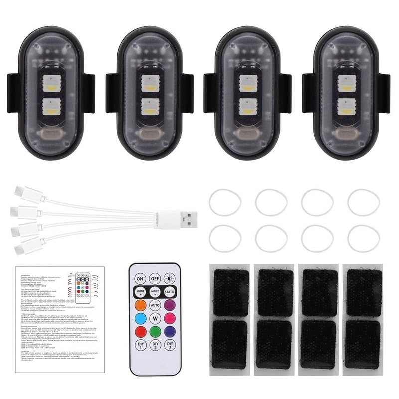 RGB Wireless LED Strobe Lights Rechargeable Flashing Warning Lights With 8 Color Modes 1