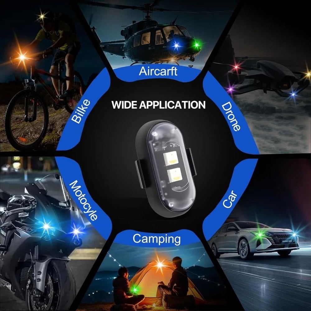 RGB Wireless LED Strobe Lights Rechargeable Flashing Warning Lights With 8 Color Modes 10