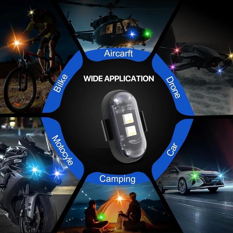 RGB Wireless LED Strobe Lights Rechargeable Flashing Warning Lights With 8 Color Modes 10