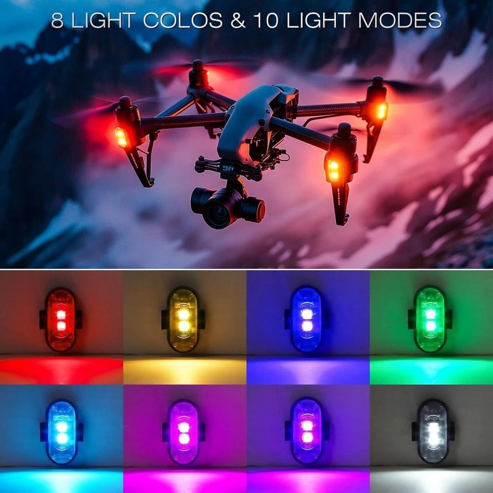RGB Wireless LED Strobe Lights Rechargeable Flashing Warning Lights With 8 Color Modes 8