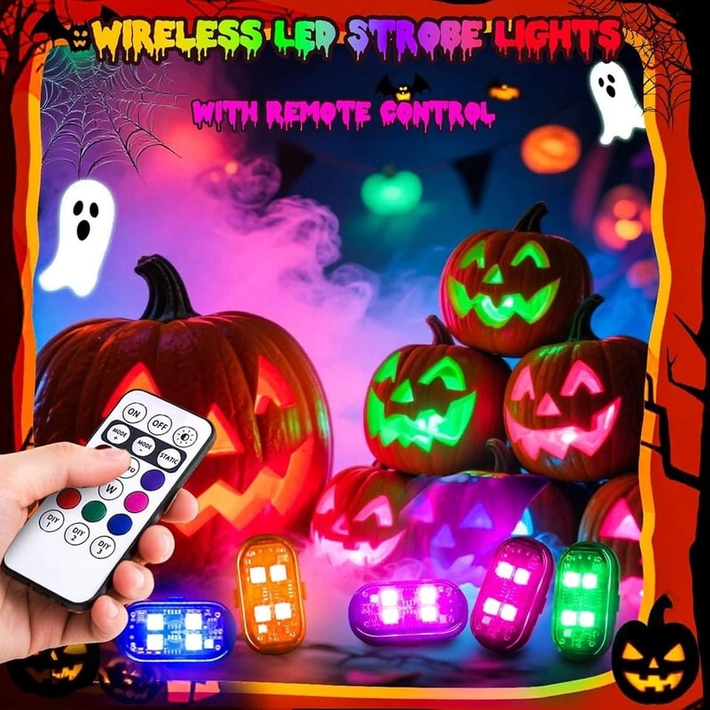 RGB Wireless LED Strobe Lights Rechargeable Flashing Warning Lights With 8 Color Modes 9