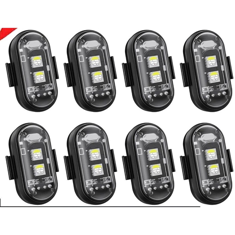 RGB Wireless LED Strobe Lights Rechargeable Flashing Warning Lights With 8 Color Modes 0
